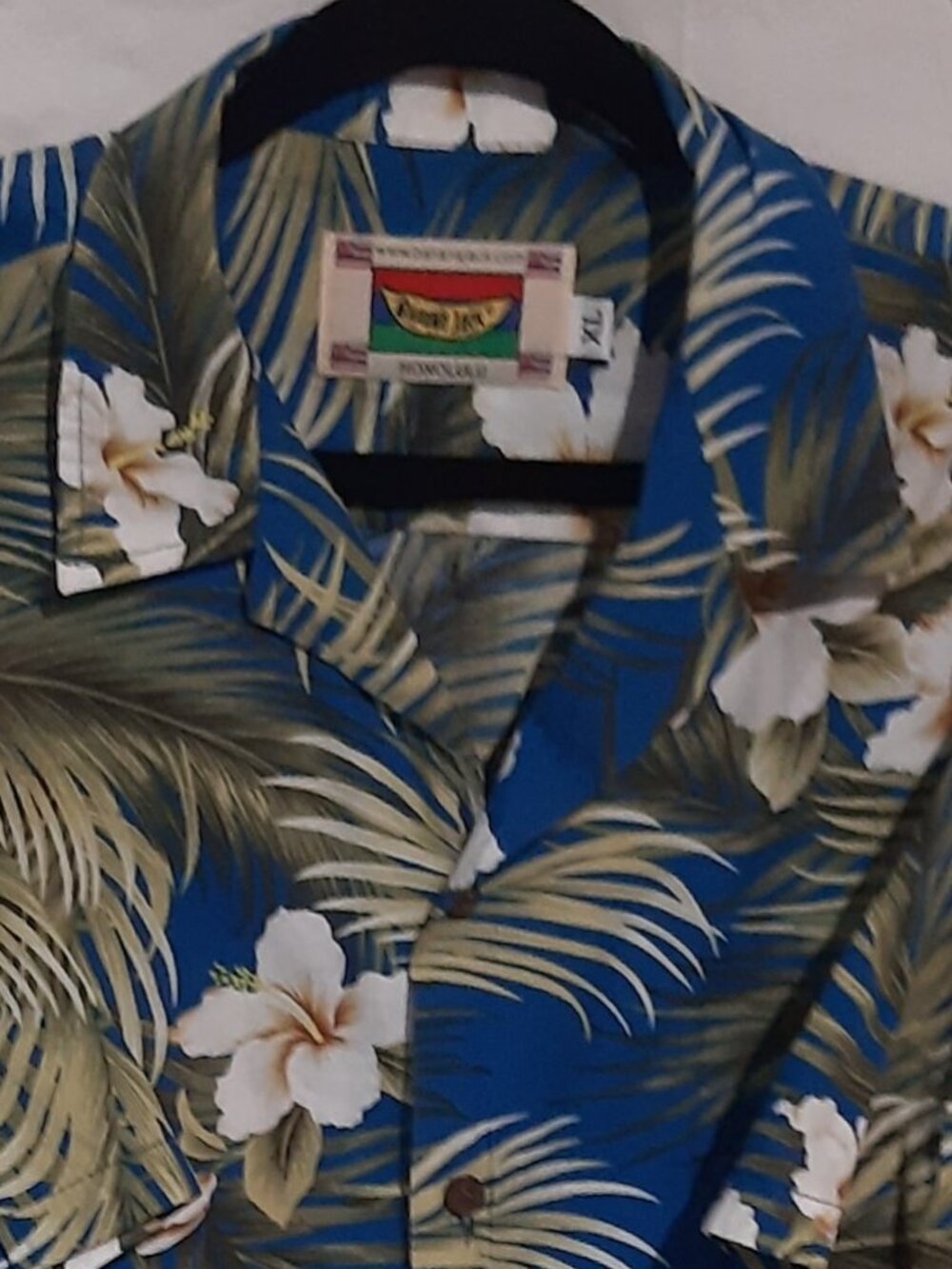 Banana Jack Blue Tropical Authentic Made In Hawaii Hawaiian Shirt, Men's XL